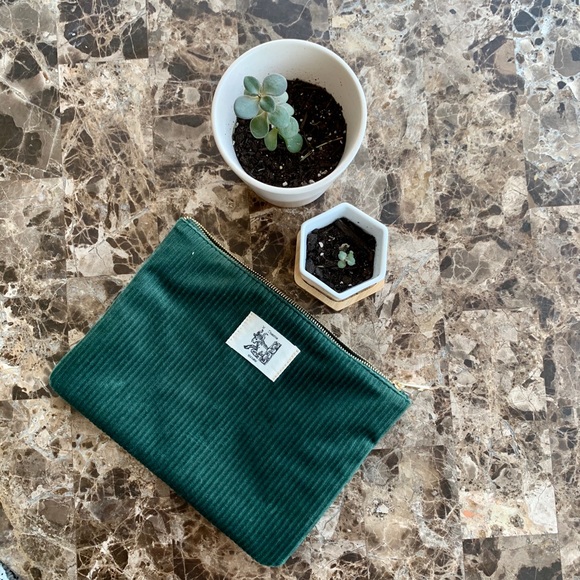Sezane Handbags - SEZANE corduroy pouch - emerald green, TAURUS